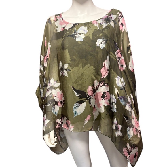 Belle France 100% Silk Blend Poncho Blouse - size small - Picture 1 of 3